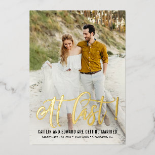 Eindelijk ECHT FOIL Save The Date Kaart