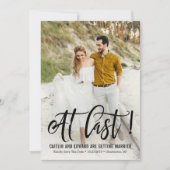 Eindelijk EDITABLE Achtergrondkleur Save The Date Kaart (Voorkant)