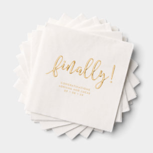 Eindelijk een eenvoudige moderne script engagement folie servetten