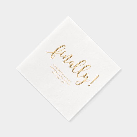 Eindelijk een eenvoudige moderne script engagement folie servetten (Rechts)