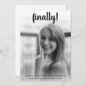Eindelijk eenvoudige foto modern Afstuderen Aankondiging (Voorkant / Achterkant)