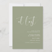 Eindelijk elegant en modern groen save the date (Voorkant)