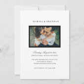 Eindelijk Elegante zwart-wit foto Save The Date (Achterkant)