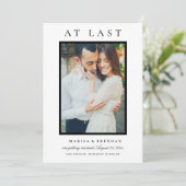 Eindelijk Elegante zwart-wit foto Save The Date (Staand voorkant)