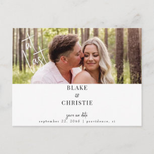 Eindelijk foto bruiloft Bewaar de datum Briefkaart