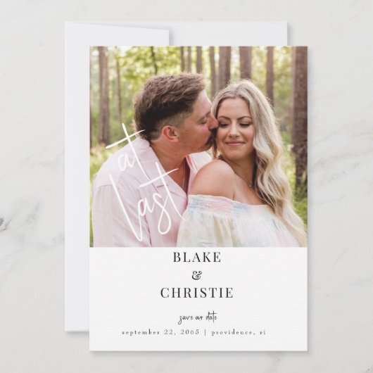 Eindelijk foto bruiloft Bewaar de datum Save The Date (Voorkant)
