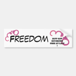 Eindelijk gescheiden bumpersticker