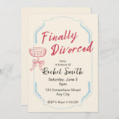 Eindelijk gescheiden Retro Party uitnodiging (Voorkant / Achterkant)