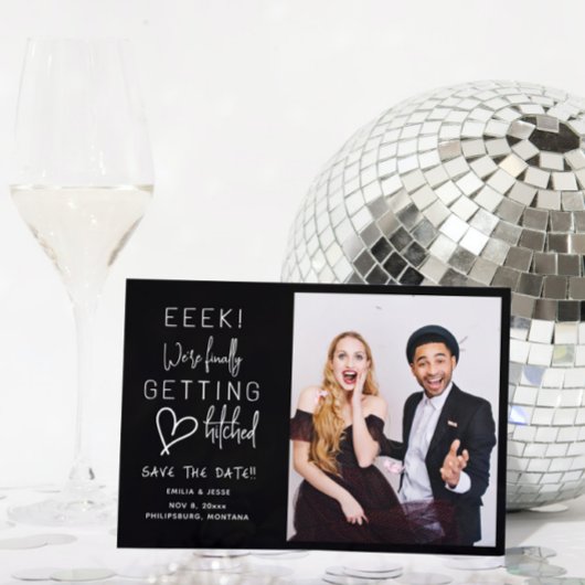 Eindelijk getrouwd Huwelijk Bewaar de datum Kaart