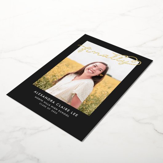 Eindelijk Gold Foil op aankondiging zwart Afstuder (Gedraaid)