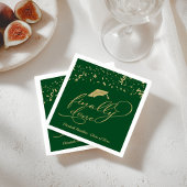Eindelijk Gold Script Green Graduparty Servet