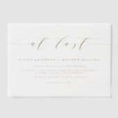 Eindelijk goud minimalistisch script bruiloft vellum uitnodigingen (Voorkant)