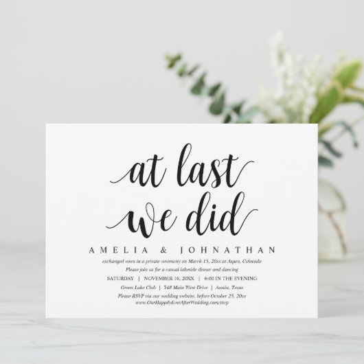 Eindelijk hebben we dat gedaan, een weddenschap me kaart (Staand voorkant)