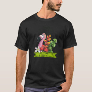 Eindelijk in ruste 2022 Flamingo Tropical Floral T-shirt