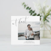 Eindelijk kalligrafie foto save the date (Staand voorkant)