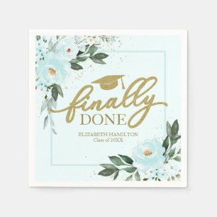 Eindelijk klaar gouden turquoise bloem feestelijke servet