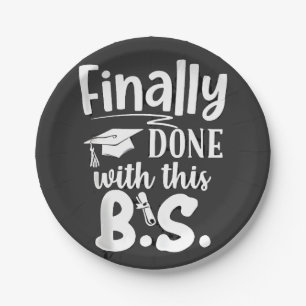 Eindelijk klaar met deze BS Funny afstuderen 2025 Papieren Bordje