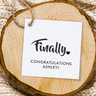 Eindelijk Labels, Afstudeercadeau Label, Congrats Bedankjes Labels