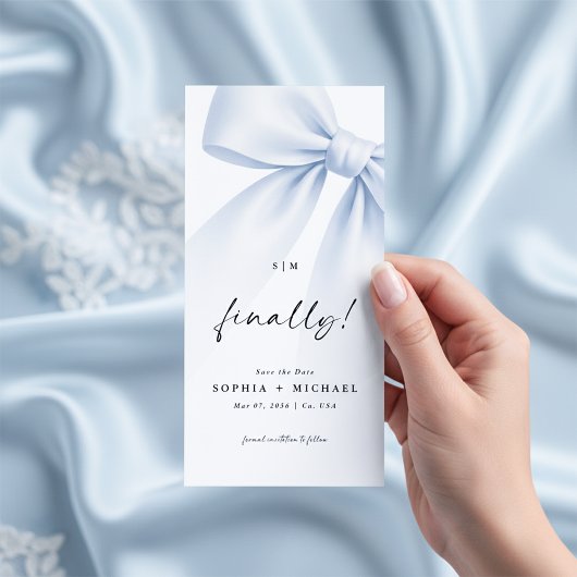 Eindelijk lint monogram foto bladwijzer save the d date