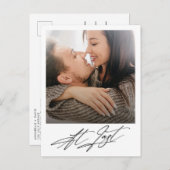 Eindelijk moderne foto-aankondiging van verloving aankondigingskaart (Voorkant / Achterkant)