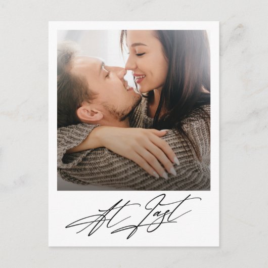 Eindelijk moderne foto-aankondiging van verloving aankondigingskaart (Voorkant)