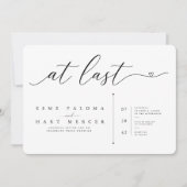 Eindelijk Monogram Script Foto Bruiloft Kaart (Voorkant)