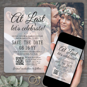 Eindelijk QR-code en foto-overlay bruiloft Save The Date