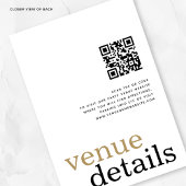 Eindelijk QR Code White Black Gold Verloving Kaart