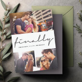 Eindelijk Script Modern 3-Foto Bruiloftontwerp Save The Date