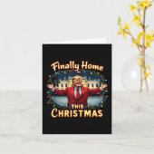 Eindelijk thuis deze kerstviering Trump Appa Kaart (Gele Bloem)