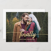 Eindelijk trouwen Grappige foto Bewaar de datum Save The Date (Voorkant / Achterkant)