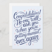 Eindelijk trouwen met grappige bruidsparen feestdagenkaart (Voorkant / Achterkant)