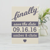 Eindelijk trouwen! Save the Date (Staand voorkant)