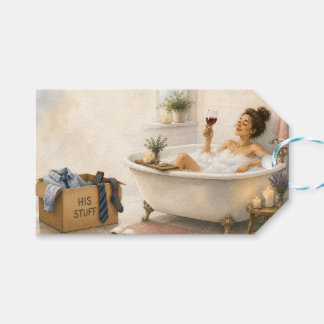 Eindelijk vrij - Gelukkig scheidingscadeau Cadeaulabel