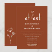 Eindelijk Wildflower Roest Moderne minimalistische Kaart (Voorkant / Achterkant)