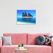 Eindeloos blauw (origineel) omwikkeld canvas afdruk (Insitu (Woonkamer))