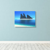 Eindeloos blauw (origineel) omwikkeld canvas afdruk (Insitu (Houten vloer))