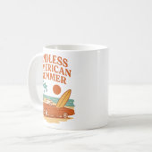 Eindeloze Amerikaanse Zomer Retro Surf Art Koffiemok (Voorkant links)