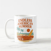 Eindeloze Amerikaanse Zomer Retro Surf Art Koffiemok (Links)