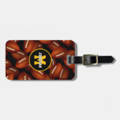 Eindeloze footballs herfst, monogrammen bagagelabel (Voorkant horizontaal)