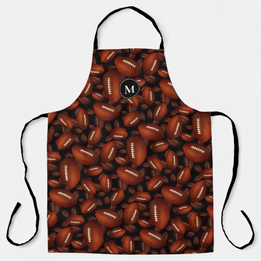 Eindeloze footballs herfst, monogrammen schort (Voorkant)