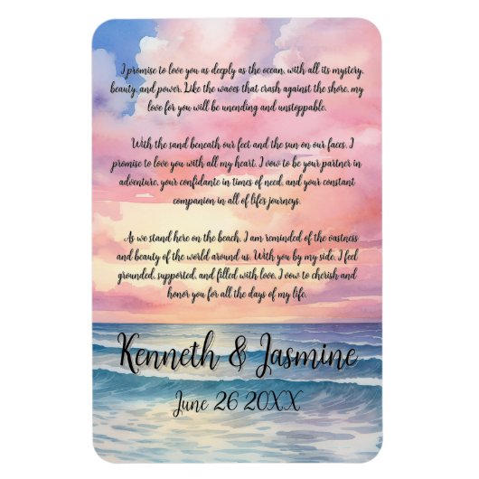 Eindeloze geloften bij het zeewedding magneet (Verticaal)