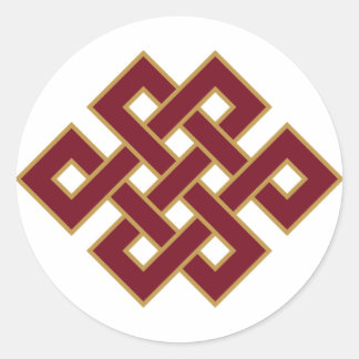 Eindeloze Knoop Boeddhistisch Symbool Ronde Sticker