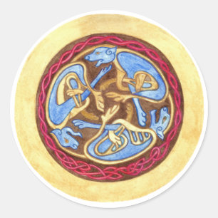 eindeloze knoop met dieren ronde sticker