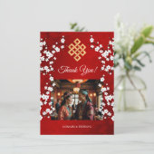 Eindeloze knoop Tibetaanse bruiloft Bedankkaart (Staand voorkant)
