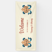 Eindeloze knoop Tibetaanse bruiloft Spandoek (Verticaal)