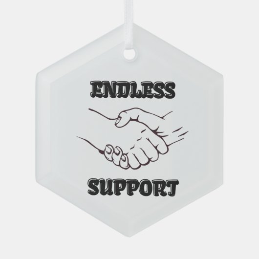 Eindeloze ondersteuning – handdruk symbool van een glas ornament (Voorkant)