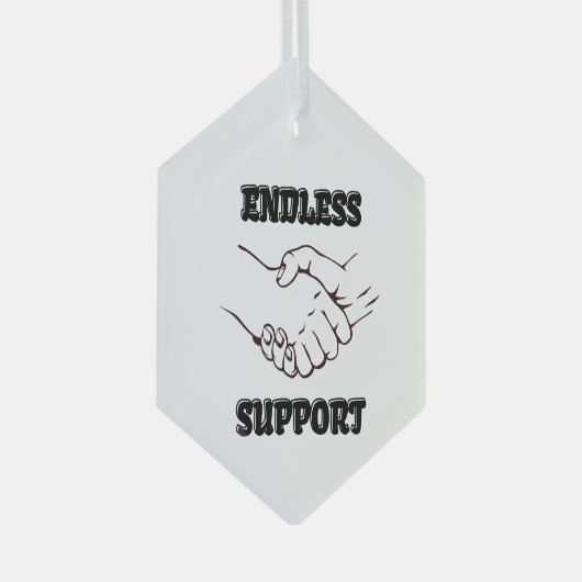Eindeloze ondersteuning – handdruk symbool van een glas ornament (Voorkant Rechts)