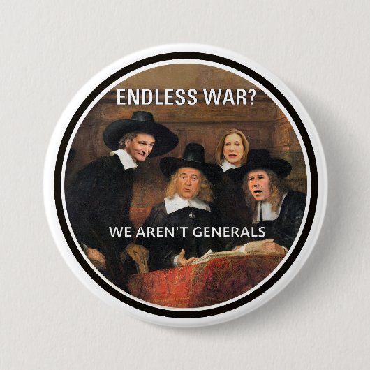 eindeloze oorlog? ronde button 7,6 cm (Voorkant)