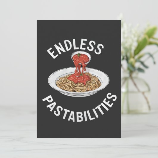 Eindeloze Pastabilities Grappige Pasta Spaghetti L Kaart (Staand voorkant)